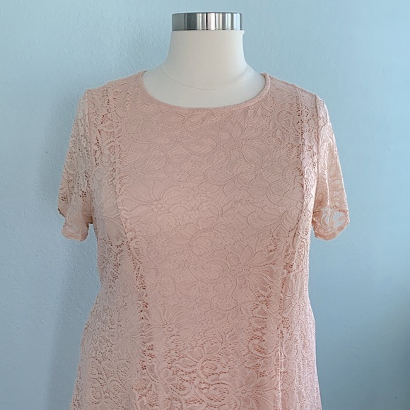 Torrid Blush Lace Fluted Dress - Picture 7 of 13